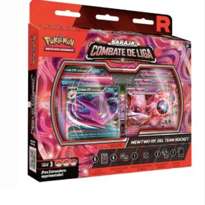 Blister cartas League Battle Deck Team Rockets Mewtwo Ex Pokemon Latino